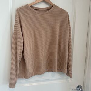Tan Ribbed Work Sweater